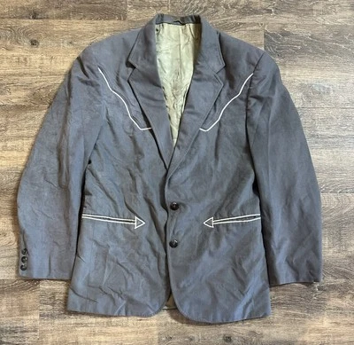 Куртка блейзер мужская Circle S Ranch вестерн одежда M серая ковбойская рокабилли кокетка - Изображение 1 из 4