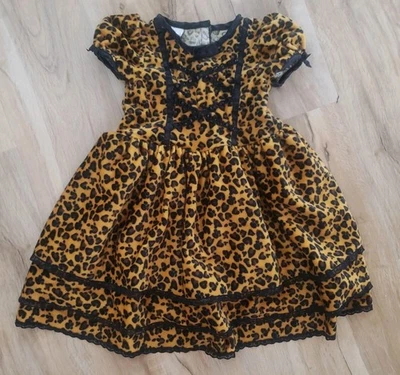 Girls Koala Kids Cheetah Cat Costume Dress With Tail Size 3T - Image 1 of 4