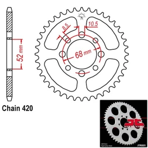 JT Sprockets Steel Rear Sprocket 420 Pitch 39 Tooth Suzuki OR50 (1979-1980) - Picture 1 of 2