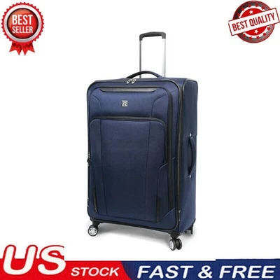 29" Checked 8-Wheel Spinner Luggage Travel Bags Suitcase W/ 2 Exterior Pockets - Image 1 of 4