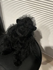 Black Gorilla Fuzzy Hairy HM040 Ganz Webkinz Stuffed Plush 8" Lovey Toy No code - Picture 1 of 4