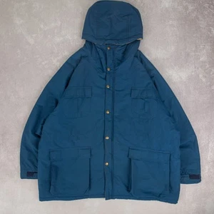Woolrich Vintage 90s Hooded Parka Jacket 2XL Made in USA Men's Blue Outdoor - Picture 1 of 6