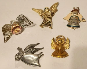 Lote Prendedores Broche Ángel 5 AK Colgante AJMC Abuela Guardián Filigrana Alas - Imagen 1 de 11