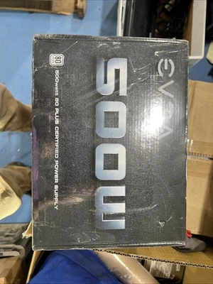EVGA Power Supply 100-W1-0500-KR 500W 80PLUS +12V 120mm Ultra-Quiet Fan-SEALED ! - Image 1 of 3