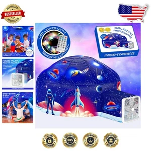 Aerodomo Galáctico: Tienda inflable para niños con LED y túnel de seguridad - Imagen 1 de 8