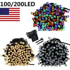 100-500 LED Solar String Lights Outdoor Garden Party Xmas Fairy Wedding Lamp - Picture 1 of 19