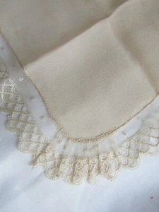 Vintage Lace Edge Hankie Wedding Handkerchief Bridal Hanky 1277 - Picture 1 of 7