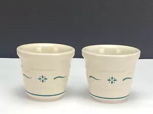 Longaberger Pottery Woven Traditions Heritage Green Votive Candle Holder Set - Picture 1 of 6