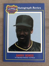 Barry Bonds 1990 Jumbo Sunflower Seeds Promo Player Card. Pittsburgh Pirates