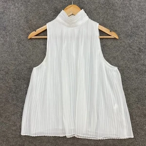 Zara Womens Top Size XS Extra Small White Pleated Sleeveless Blouse 46604 - Picture 1 of 9