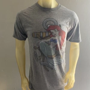 Disney Classic The Little Mermaid Ariel Anchor Distressed Men’s Tee Shirt Large - Picture 1 of 7