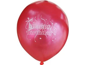 50 Stück ROT 12" Metallic Latex Luftballons HAPPY BIRTHDAY Party DEKO Zubehör - Bild 1 von 2