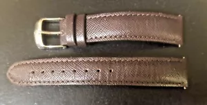 MICHELE Brown Leather Watch Strap 16mm MS16AA060018 Switzerland - Picture 1 of 6