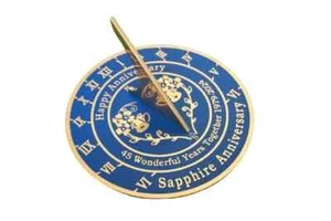 Elegant 45th Wedding Anniversary Brass Sundial – Sapphire Celebration Gift Idea - Picture 1 of 7