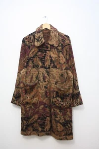 Vintage Multicolor Abstract Mohair Blend Coat Made In Italy - Picture 1 of 3