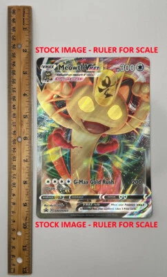 JUMBO SWSH005 Meowth VMAX Pokemon Sword & Shield Full Art Promo Card - Image 1 of 2