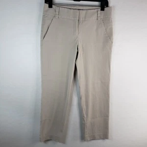 THEORY Pants Women's Size 6 Chino Cropped Khaki Straight Leg Pockets Athleisure - Picture 1 of 12