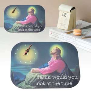 Novelty Wall Clock "Jesus would you look at the time" Wooden Crafts Wall Clock - Picture 1 of 9