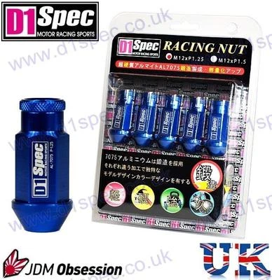 D1 SPEC RACING WHEEL NUTS BLUE P1.5 L MAZDA LEXUS TOYOTA HONDA MITSUBISHI FORD - Image 1 of 3