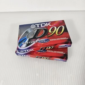 2 TDK D90 Blank Audio Cassette Tapes NEW - Picture 1 of 3