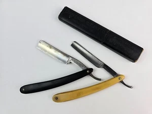Straight Razor lot Wester Anchor Bros. Manganese Steel & Robert Holcke Barber - Imagen 1 de 22