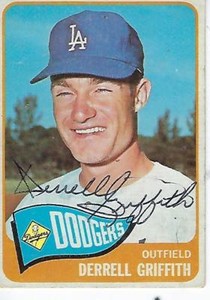 DERRELL GRIFFITH SIGNED 1965 TOPPS #112 - LOS ANGELES DODGERS