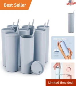 Premium 18oz Acrylic Tumbler Set - Double Wall Insulated Cups for Travel, 8 Pack - Picture 1 of 11
