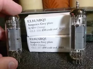Pair Amperex Made EL 84/6BQ5 8 out of 15 Orange Tester - Picture 1 of 7