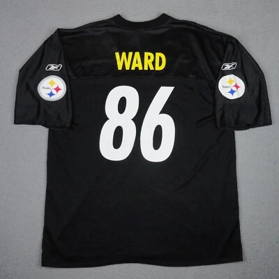 Pittsburgh Steelers Jersey Mens XL Black Hines Ward #86 NFL Reebok Nylon Mesh - Image 1 of 4