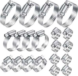 Edelstahl Schlauchschellen Sortiment Set, 20-teilig 1/4-2 Zoll (6-51 mm) verstellbar W - Bild 1 von 3