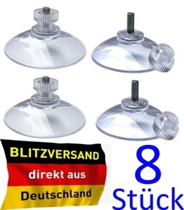 8 Stück Saugnapf mit Gewinde Rändelmutter transparent Camping  Ø 32 mm - Bild 1 von 5