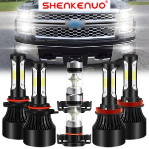 6X LED Headlight Hi-Lo Fog Light Bulb For Chevy Silverado 1500 2500 2007-2015 X7 - Picture 1 of 16