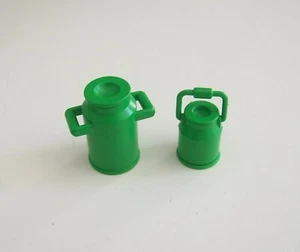 PLAYMOBIL (T1204) FERME - Lot Gros & Petit Bidons Lait Vert Complet 3007 3499 - Photo 1/1
