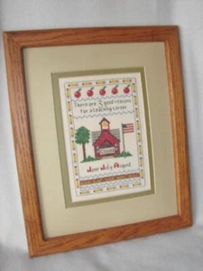 Vintage Nadelspitze Lehre Karriere Bild gerahmt ohne Glas - Bild 1 von 4