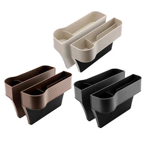 2 Pcs Car Seat Crevice Storage Box Gap Pocket Cup Bottle Holder Phone Organizer - Picture 1 of 15