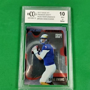 Dane Evans 2017 SAGE HIT #PK-DE Football Card Graded 10 - Picture 1 of 2