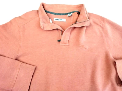 Tommy Bahama Sweatshirt Amber Red Half Zip S/P Cotton Pullover - Image 1 of 4