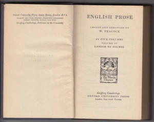 Englische Prosa, W. Peacock Vol IV Landor to Holmes, 1951 Oxford Univ. Presse - Bild 1 von 1