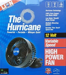Hurricane 12 Volt Variable Speed High Power Fan Air Cooler Car Caravan Camping - Foto 1 di 5