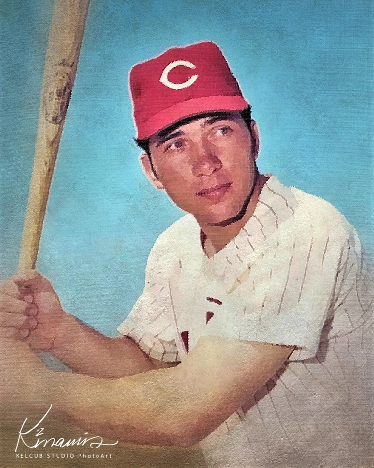 Johnny Bench HOF Cincinnati Reds Art Print of Acrylic OIL Original Various Sizes - Image 1 of 4