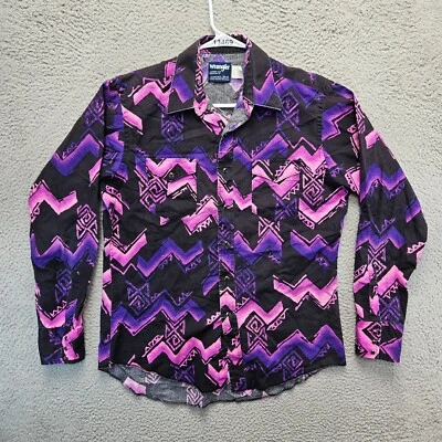 Wrangler Brushpopper Shirt Mens 16.5 - 36 X-Long Western Aztec Navajo Checotah - Image 1 of 4