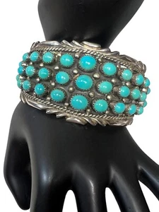 Raro bracciale Sleeping Beauty turchese e sovrapposizione argento sterling DSGN - Foto 1 di 12