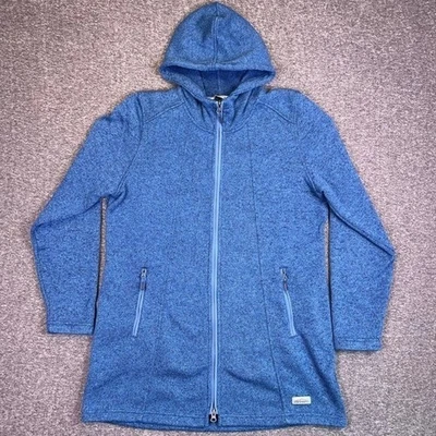 Chaqueta con Capucha Orvis Para Mujer Grande Azul Melange Vellón Largo Cremallera Suéter Exterior Foto 1 de 4