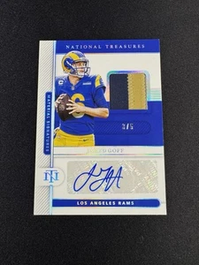 2020 National Treasures Jared Goff 2 Color GAME WORN Patch Auto /5 #MS-JG - Picture 1 of 2