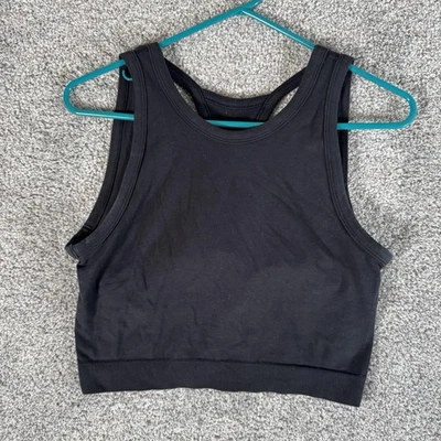 Gymshark Sports Bra Womens Medium Black Racerback Seamless Yoga Crop Top B8A4Y - Image 1 of 4