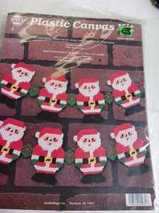 NMI Plastic Canvas Needlepoint Kit Christmas Santa Garland NIP. - Picture 1 of 2