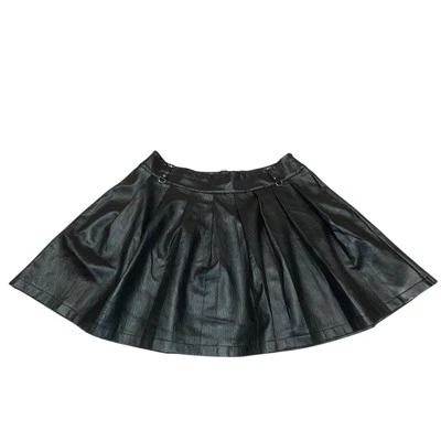 Falda clásica plisada línea A Forever 21 para mujer de cuero sintético negro talla 1X vanguardista años 90 Foto 1 de 4