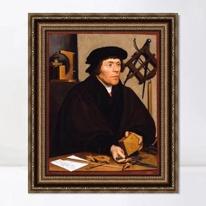 Framed Canvas Art Print Portrait of Nikolaus Kratzer by Hans Holbein the Younger - Picture 1 of 11