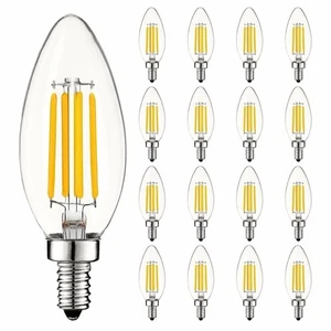 16x Luxrite 5W Vintage Chandelier LED Bulb Dimmable 5000K 550lm Bright White E12 - Picture 1 of 7