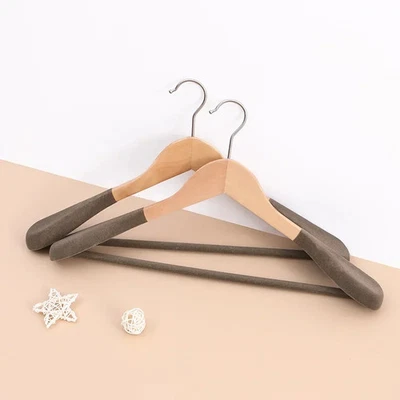 5 Stück Massivholz Kleiderbügel für Anzüge & Mäntel, breite Schulter Herren Kleiderbügel " - Bild 1 von 4